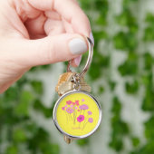 Porte-clés Joli Floral Moderne Jaune (main)