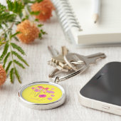 Porte-clés Joli Floral Moderne Jaune (Côté)