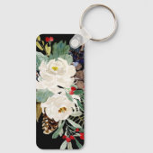 Porte-clés Joli Florals Porte - clé rectangle en aluminium (Verso)