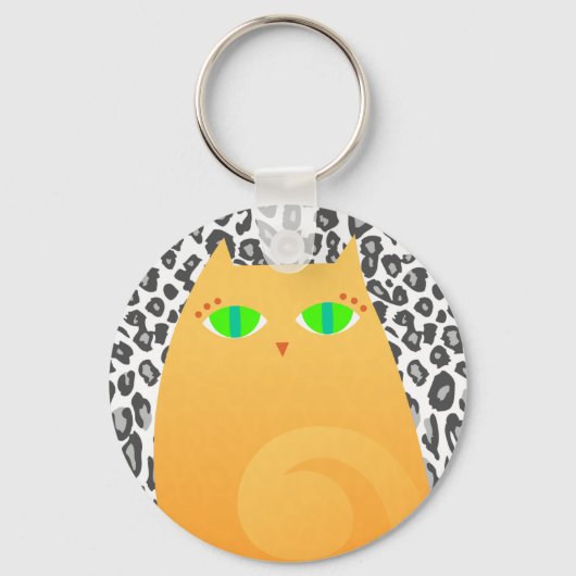 Porte-clés Joli Ginger Kitty sur le léopard des neiges - Port (Recto)