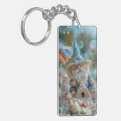 Porte-clés Joli gnome de plage avec parapluie (Devant gauche)
