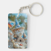 Porte-clés Joli gnome de plage avec parapluie (Dos)