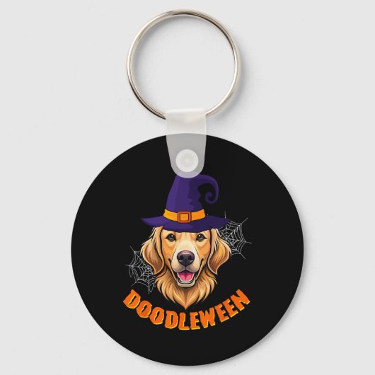 Porte-clés Joli Goldendoodle Halloween Éffrayant Golden Doodl (Recto)