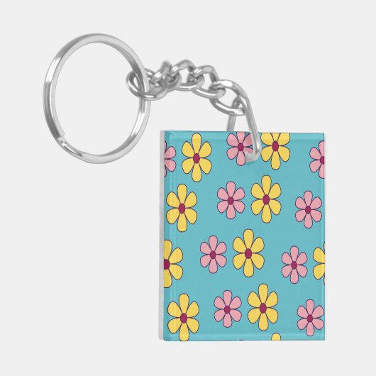 Porte-clés Joli grand motif de fleurs (Devant gauche)