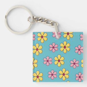 Porte-clés Joli grand motif de fleurs