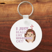 Porte-clés Joli Hérisson J'Aime Vraiment Les Hérisson OK ? (Recto)