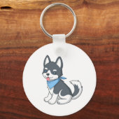 Porte-clés Joli Husky de dessin animé (Recto)