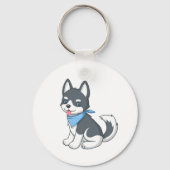 Porte-clés Joli Husky de dessin animé (Verso)