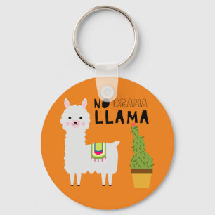 Porte-clés Joli Lama sans drame succulents cactus orange