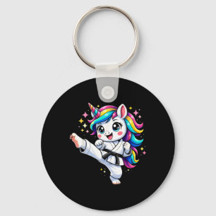 Porte-clés Joli licorne pratiquant le karaté taekwondo licorn