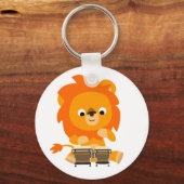 Porte-clés Joli Lion Cartoon Payer Bongos Clavier (Recto)