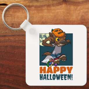 Porte-clés Joli loup-garou Joyeux Halloween ! La tournée des