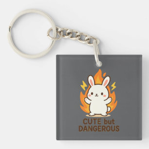 Porte-clés Joli mais dangereux lapin Porte - clé Kawaii
