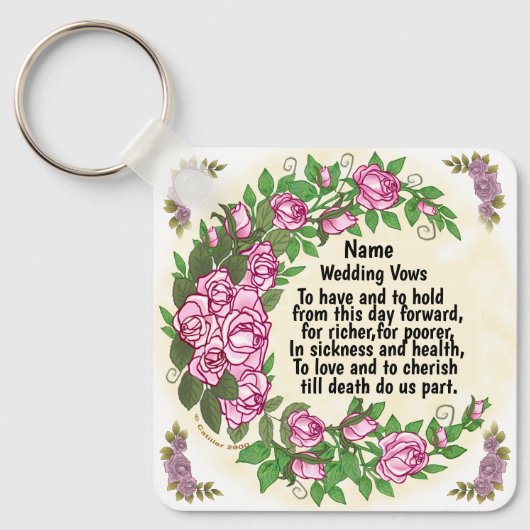 Porte-clés Joli Mariage Rose Vows porte - clé (Recto)