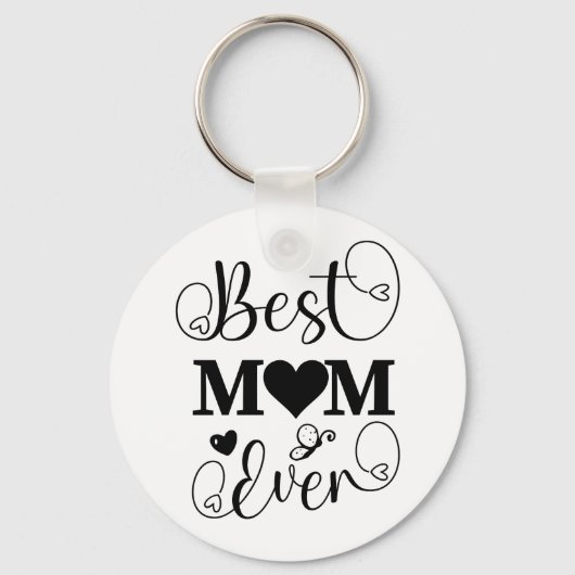 Porte-clés Joli meilleur maman jamais Typographie Script (Verso)