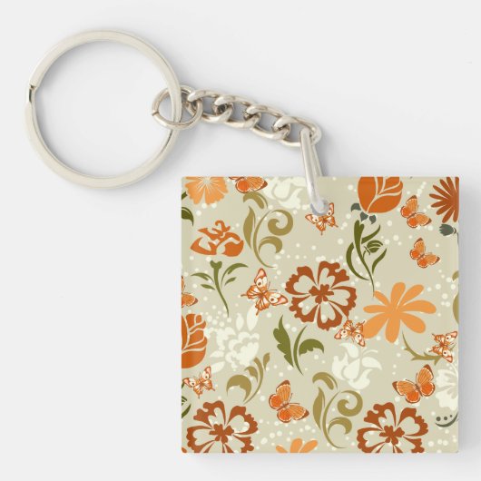 Porte-clés Joli modèle floral moderne (Devant)