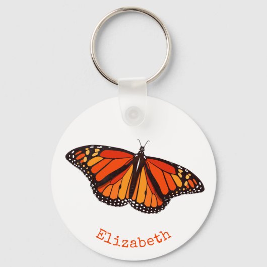 Porte-clés Joli monarque papillon avec ailes ouvertes (Recto)