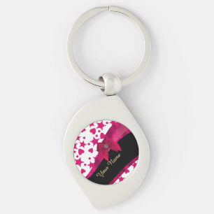 Porte-clés Joli monogramme à motif rouge et blanc