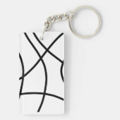 Porte-clés joli monogramme abstrait initiale noire (Dos)