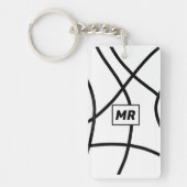 Porte-clés joli monogramme abstrait initiale noire (Devant)
