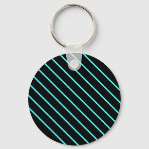 Porte-clés Joli monogramme aqua rayures noires Toutes sur imp
