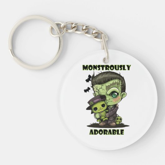 Porte-clés Joli monstre de Frankenstein avec peluche (Devant)