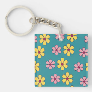 Porte-clés Joli motif à grandes fleurs