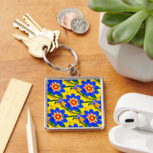 Porte-clés Joli Motif de fleurs Abstraites