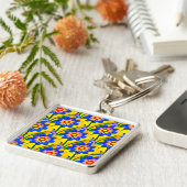 Porte-clés Joli Motif de fleurs Abstraites (Côté)