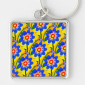 Porte-clés Joli Motif de fleurs Abstraites (Devant)