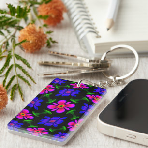 Porte-clés Joli Motif de fleurs roses
