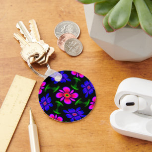 Porte-clés Joli Motif de fleurs roses