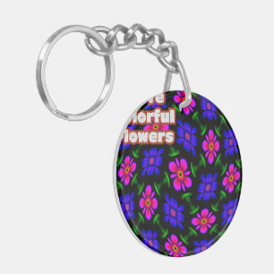 Porte-clés Joli Motif de fleurs roses
