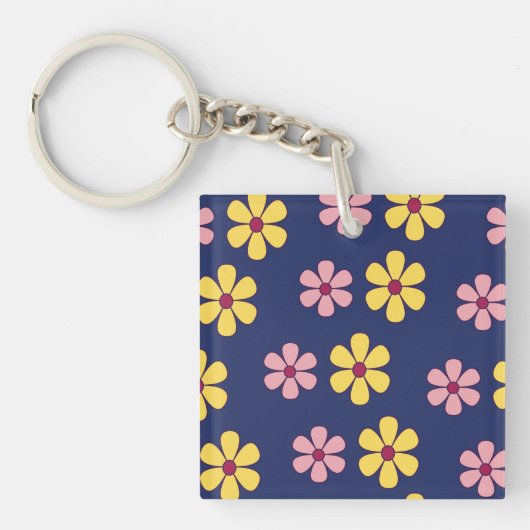 Porte-clés Joli motif de grande fleur (Devant)