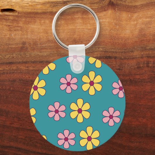 Porte-clés Joli motif de grandes fleurs (Recto)