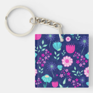 Porte-clés Joli motif floral de fond