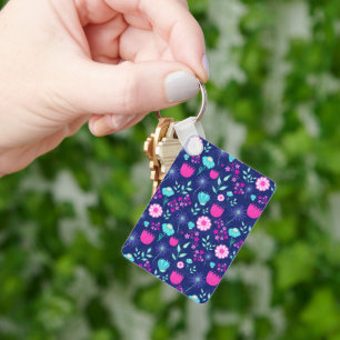 Porte-clés Joli motif floral de fond
