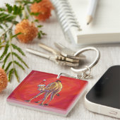 Porte-clés Joli Noël Camel En Rouge (Devant Droit)