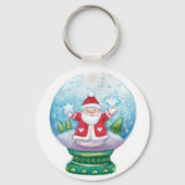 Porte-clés Joli Noël Snowglobe Père Noël, Étoile, Oiseau (Recto)
