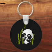 Porte-clés Joli ours de panda noir et blanc dans une bosquet  (Recto)