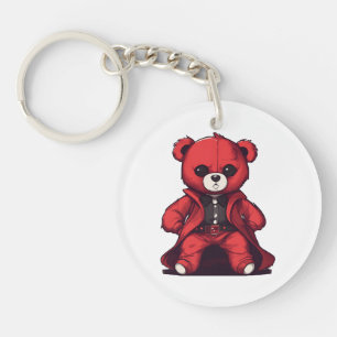 Porte-clés Joli ours en peluche rouge garçon