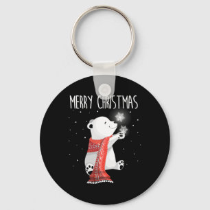 Porte-clés Joli ours polaire écharpe Joyeux Noël Xmas Fêtes