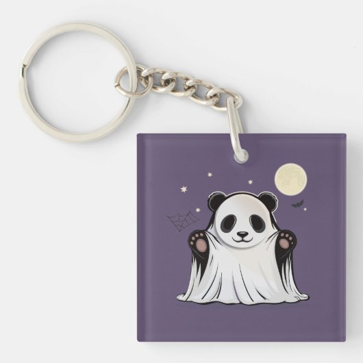 Porte-clés Joli panda fantôme sous la lune (Devant)