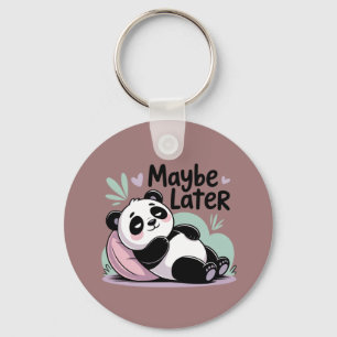 Porte-clés Joli Panda Paresseux – “Peut-être Plus Tard” Panda