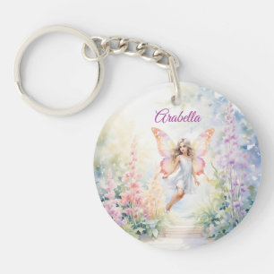 Porte-clés Joli Pastel Butterfly Fairy in Flower Garden