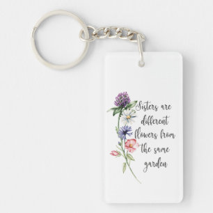 Porte-clés Joli Pastel Fleurs sauvages "Les soeurs sont. . ."