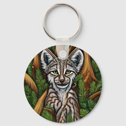 Porte-clés Joli Petit Lynx Kitten adorable (Recto)