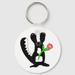 Porte-clés Joli Petit Moufette Avec Une Fleur