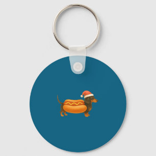 Porte-clés Joli petit Noël drôle Chien en saucisse Dachshund 