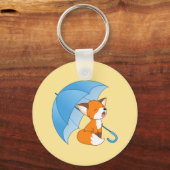 Porte-clés Joli Petit Renard dormant sous parapluie (Verso)